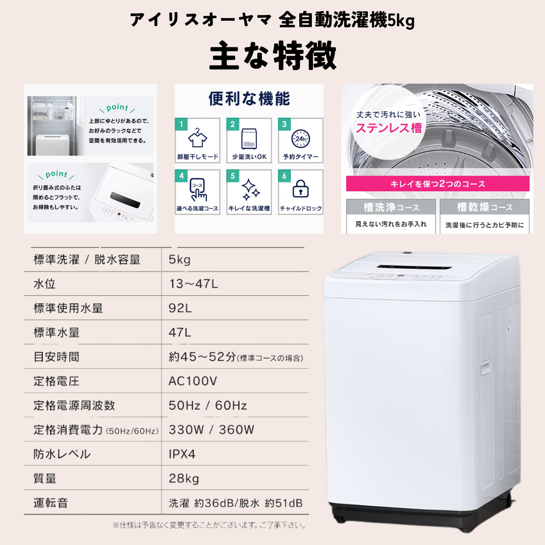 5点セット】新生活応援！4年保証＆不要になったら回収サービス付き 